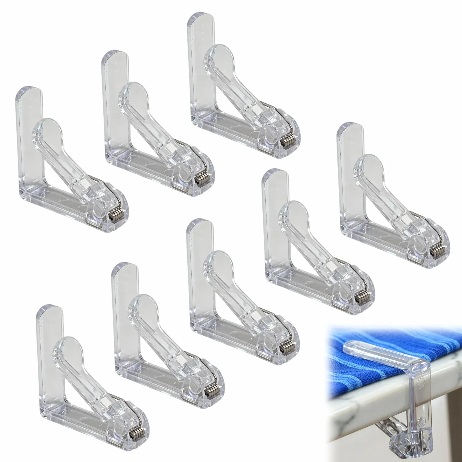 Pinces À Nappe Lot De 8 Plastique Robuste Ressort Ultra-solide Pour Tables Jusqu’à 45 Mm Protection Contre Le Vent