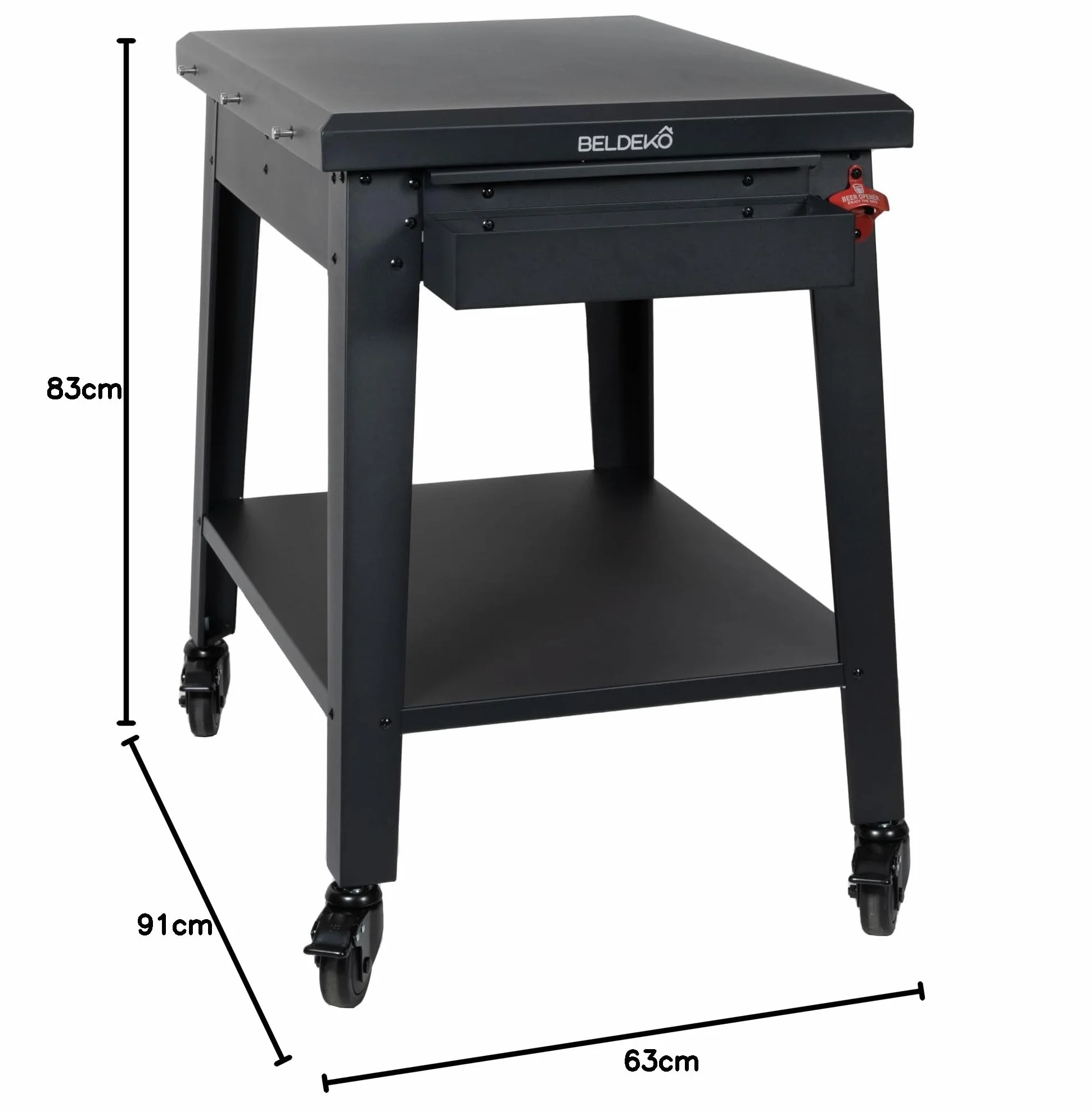 BELDEKO Table à Roulettes pour Four à Pizza et BBQ - Marque Française