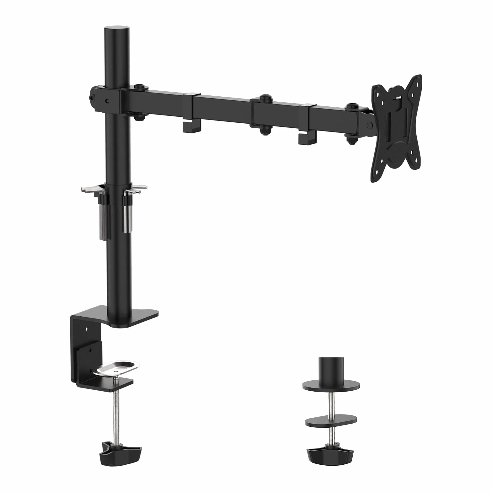 Bras Ecran PC VESA 75x75-100x100 mm GRIFEMA GB2001-1 Rotation 360° Inclinaison ±90° Réglable Hauteur 10 kg Noir