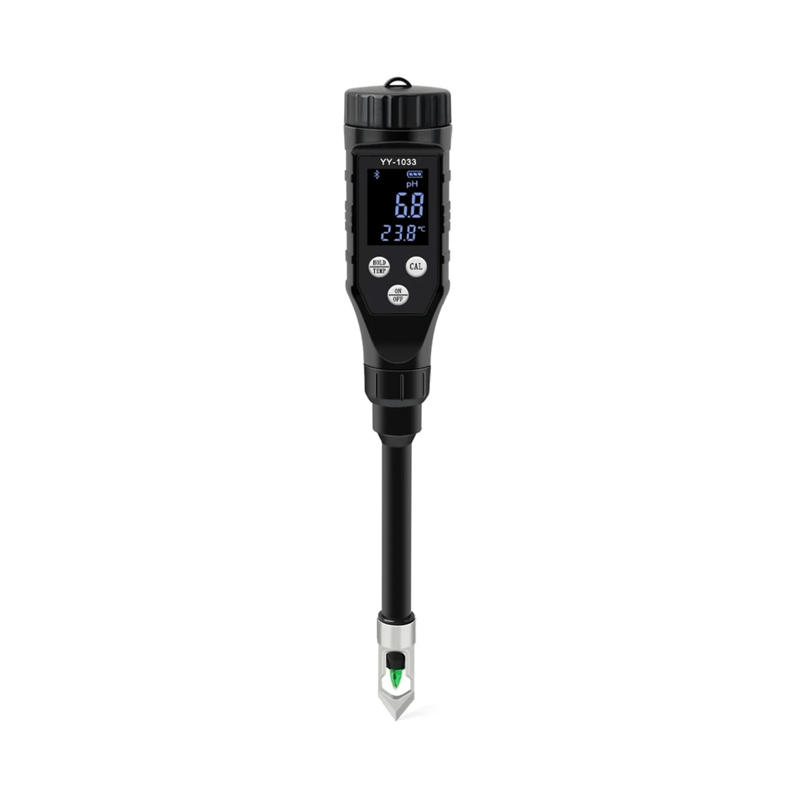 Testeur de pH Sol intellint 0, à 14, Bluetooth, enregistreur données, analyseur température et d'acidité for Culture hydroponique, Plantation, Jardin, Terres agricoles Jardinage, Agriculture