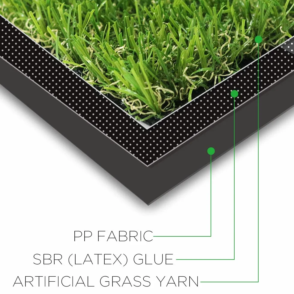 LITA Gazon artificiel synthétique Premium 20 mm haute densité aspect naturel 1m x 5m