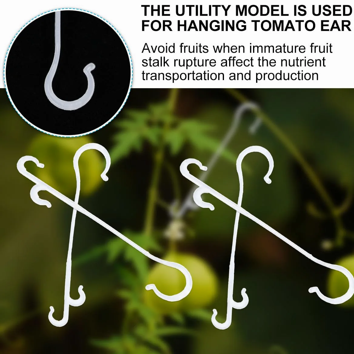NUOBESTY 850 Crochets de Support en Nylon pour Plants de Tomates et Concombres, Économise Main-d'œuvre et Temps de Fixation, Adaptés pour Serrage et Jardin
