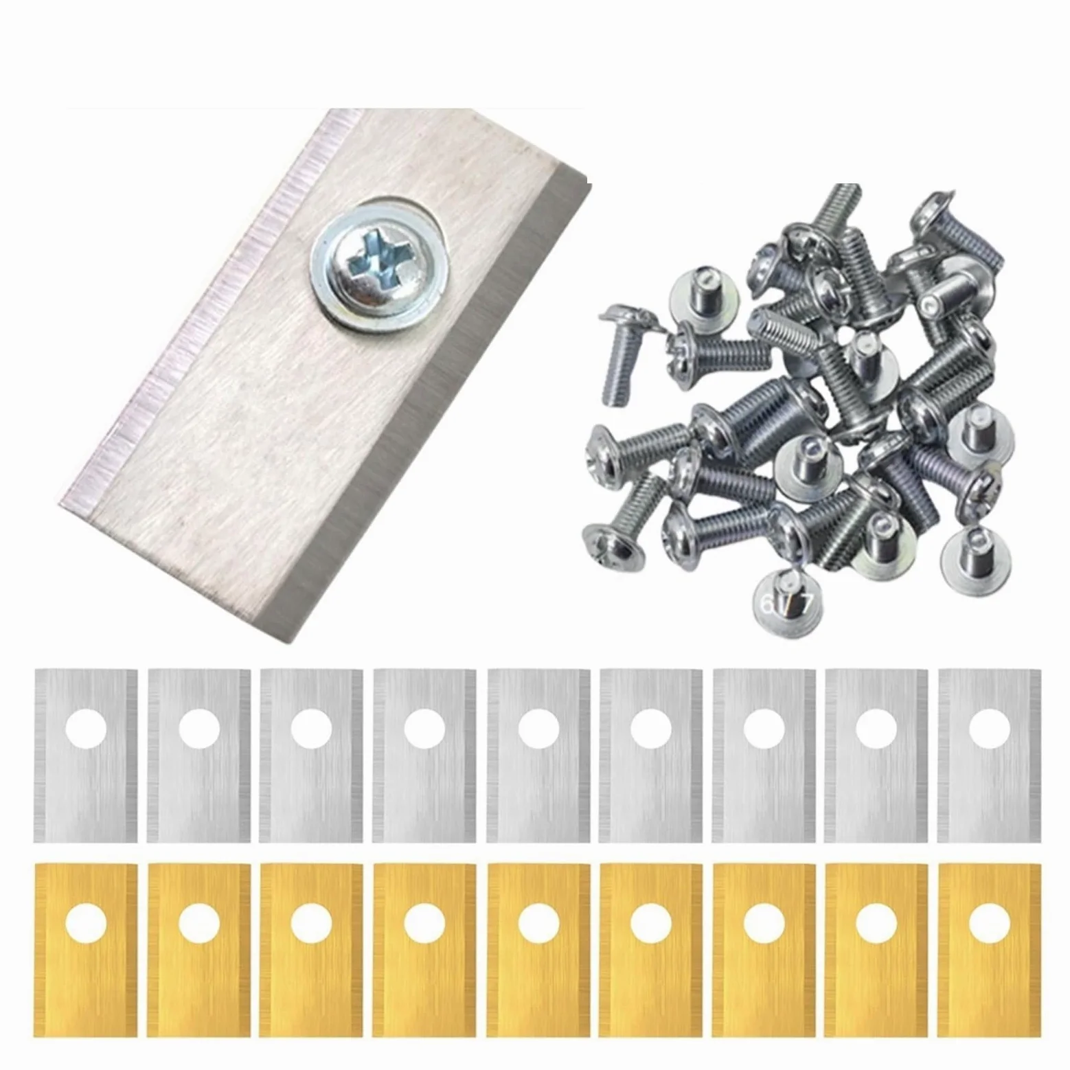 Lames De Rechange, Compatibles avec Worx Landroid | Lames De Coupe En Acier Inoxydable For Tondeuse Robot Worx Landroid, Pièces De Pelouse(Gold 36PCS)