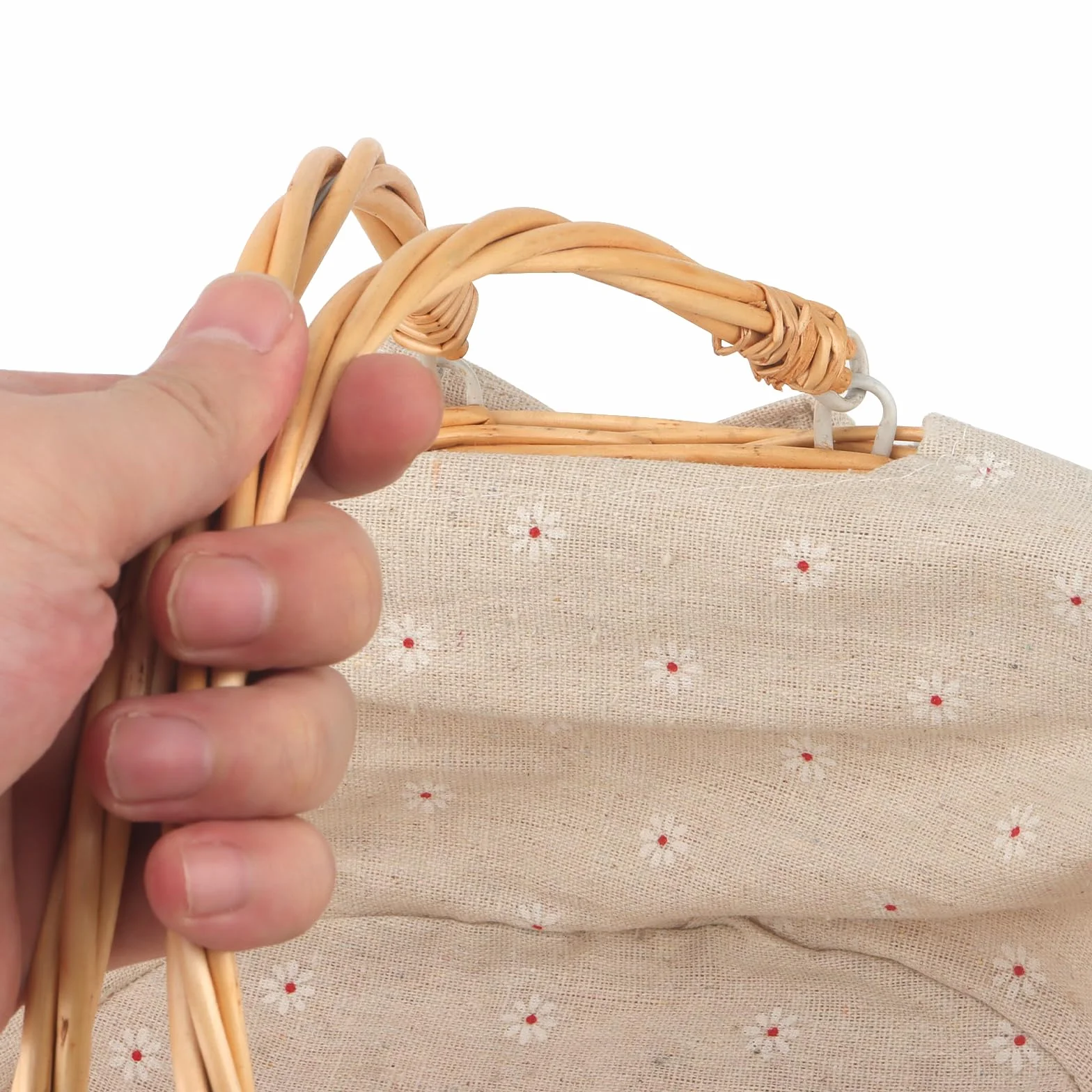 MUKCHAP Lot de 2 paniers de Pique-Nique ovales en Osier tissé avec poignée Pliable 32 x 23 x 12 cm
