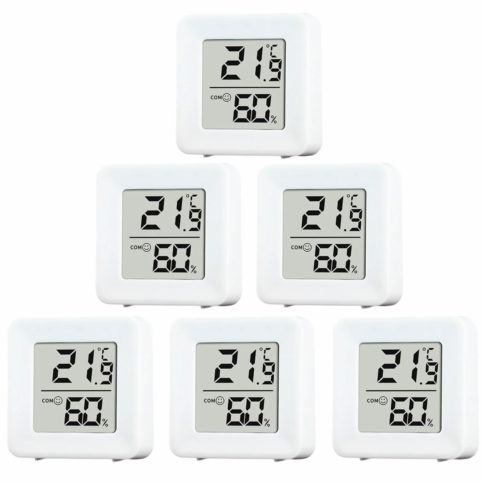Thermomètre Hygromètre Intérieur Digital -10°C à 70°C Haute Précision 6 Pièces