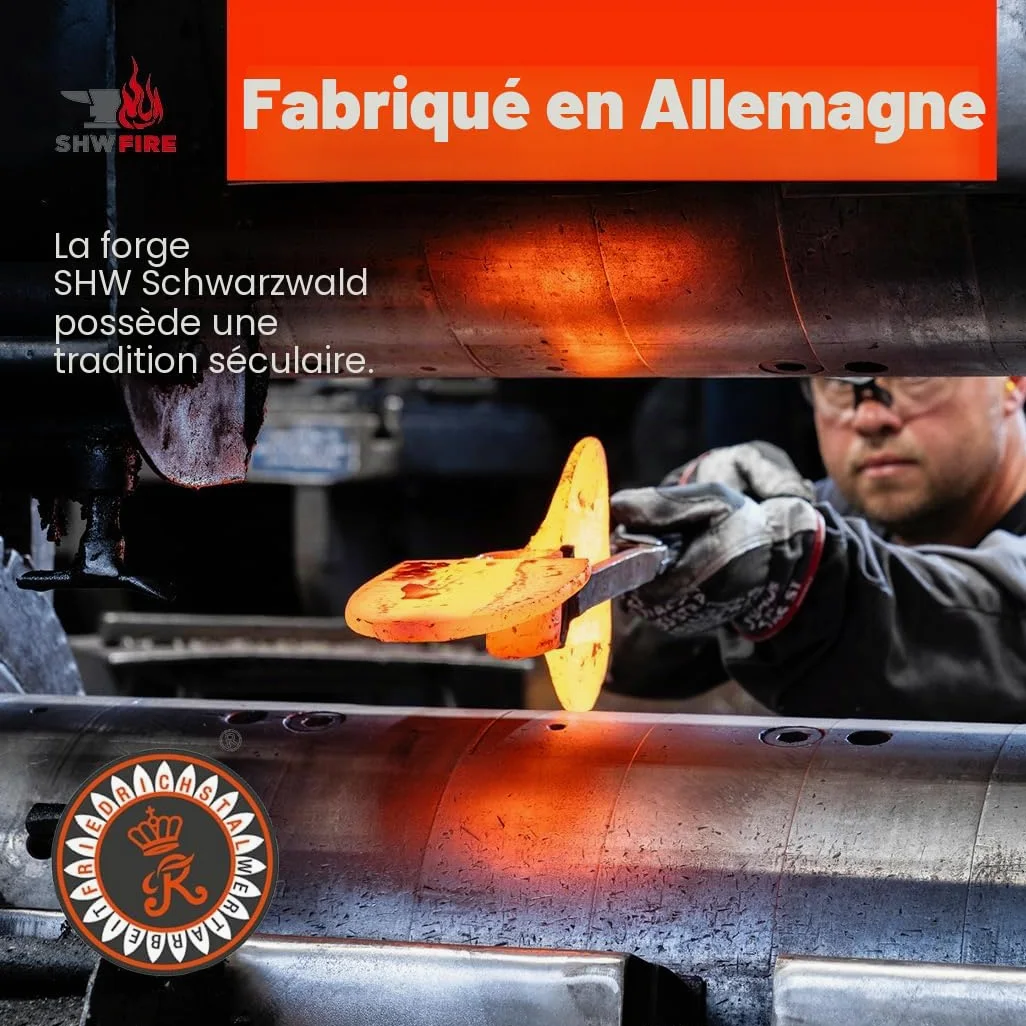 SHW-FIRE | Pelle à fossé 30 x 16 cm, antidérapante en acier spécial, poignée en frêne, idéale pour les tranchées et les drainages, fabriquée en Allemagne