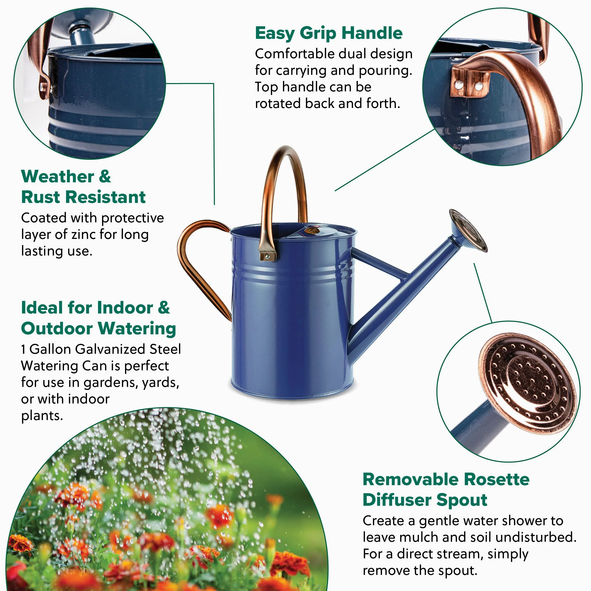 Gardman Arrosoir de 3,8 l, Bleu Nuit