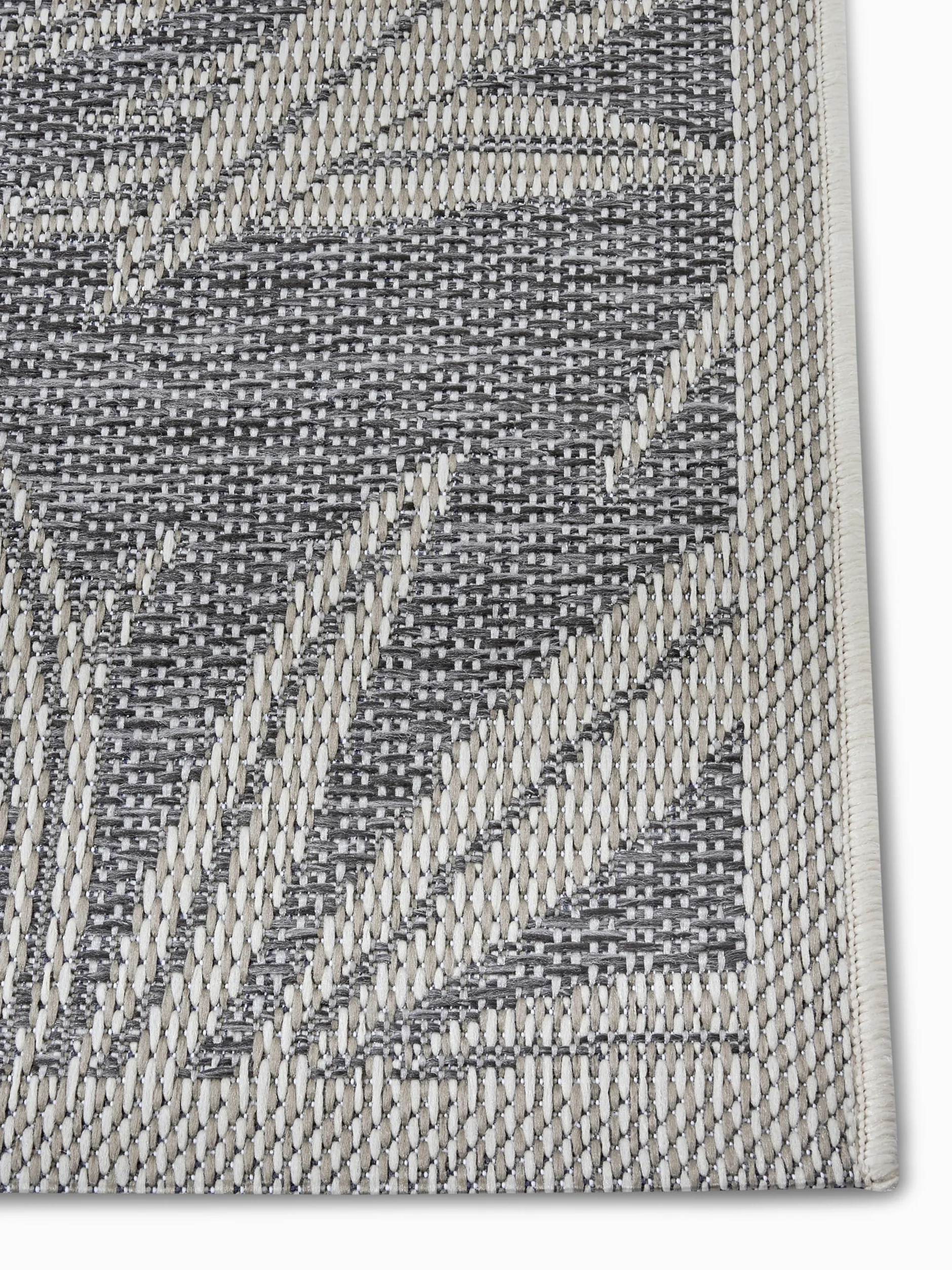 Hanse Home Paru Tapis d'extérieur résistant aux intempéries - Motif Palmiers Moderne - Design Floral - Imperméable et Robuste - Tissage Plat - pour Jardin, Balcon, terrasse, Salon - Gris crème, 155 x
