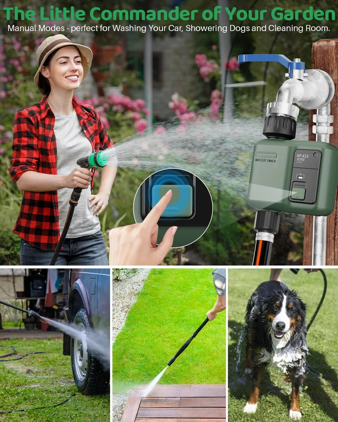 Programmateur d'Arrosage Intelligent RF433 WiFi 1 Voie pour Jardin