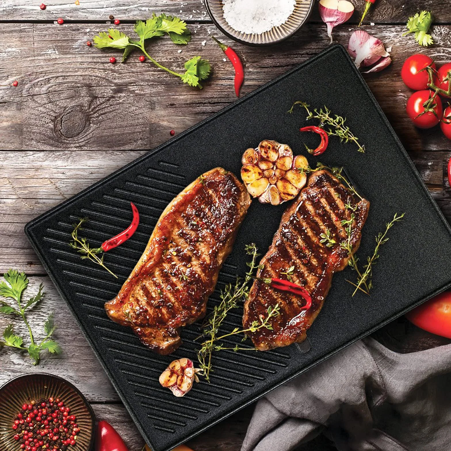 Denmay Plaque de cuisson barbecue fonte pour 3 et 4 brûleurs Landmann Triton