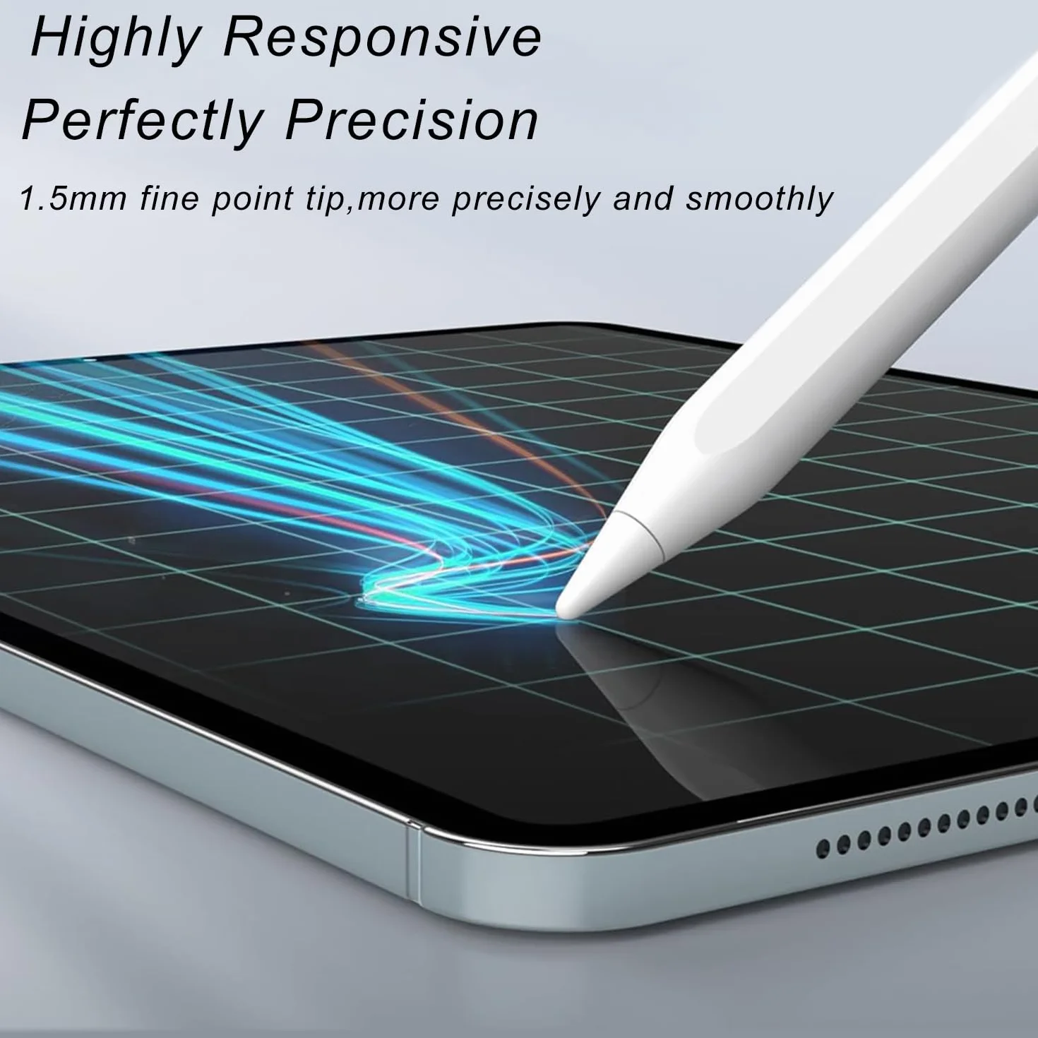 Stylet pour Apple iPad 2018-2025, Magnétique Recharge Rapide, Rejet de Paume, Compatible iPad 11/10/9/8/7/6, Pro M4 13", Air M2/5/4/3, Mini 7/6/5