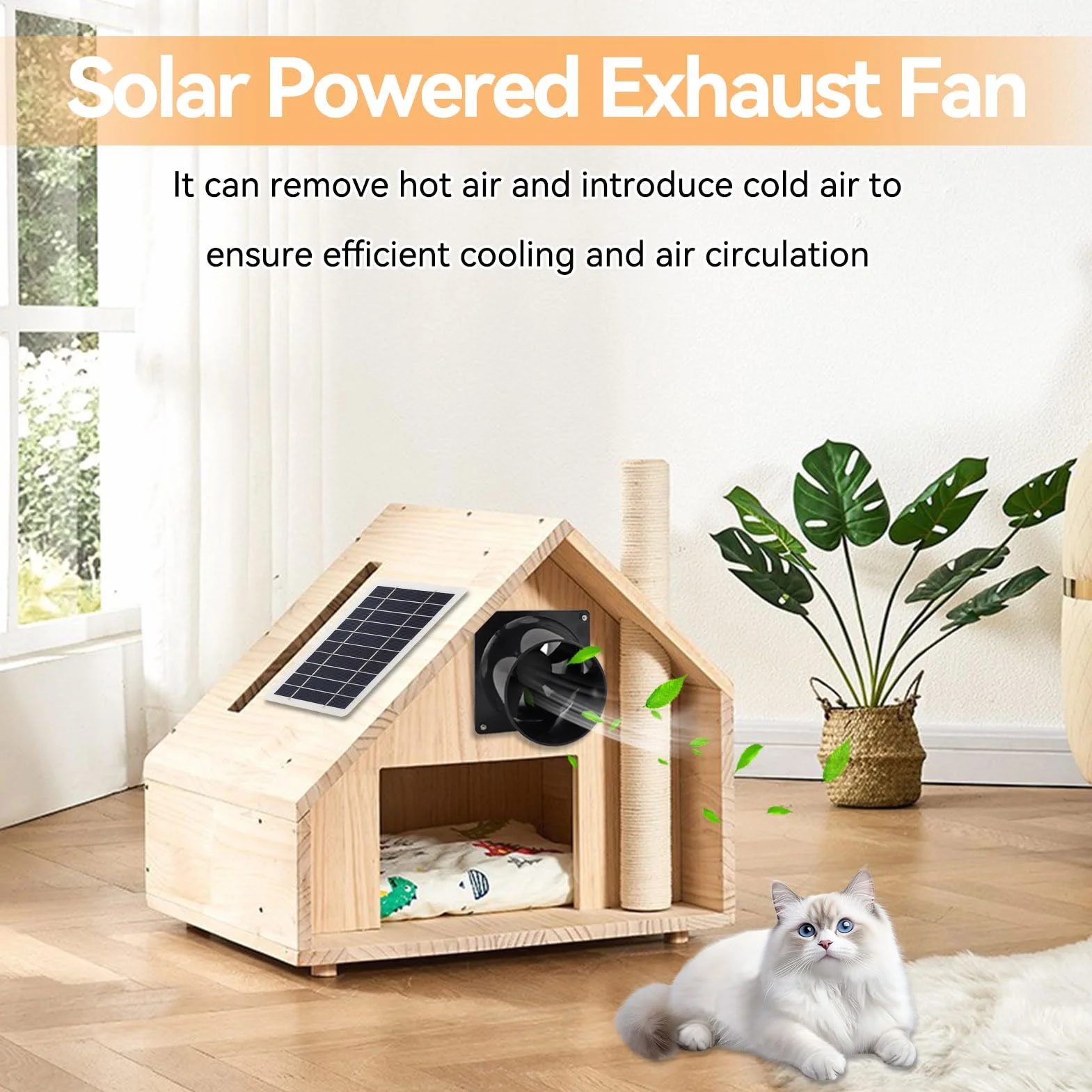 Kit Ventilateur Panneau Solaire 100mm Échappement 10W 12V Pour Serre Extérieur