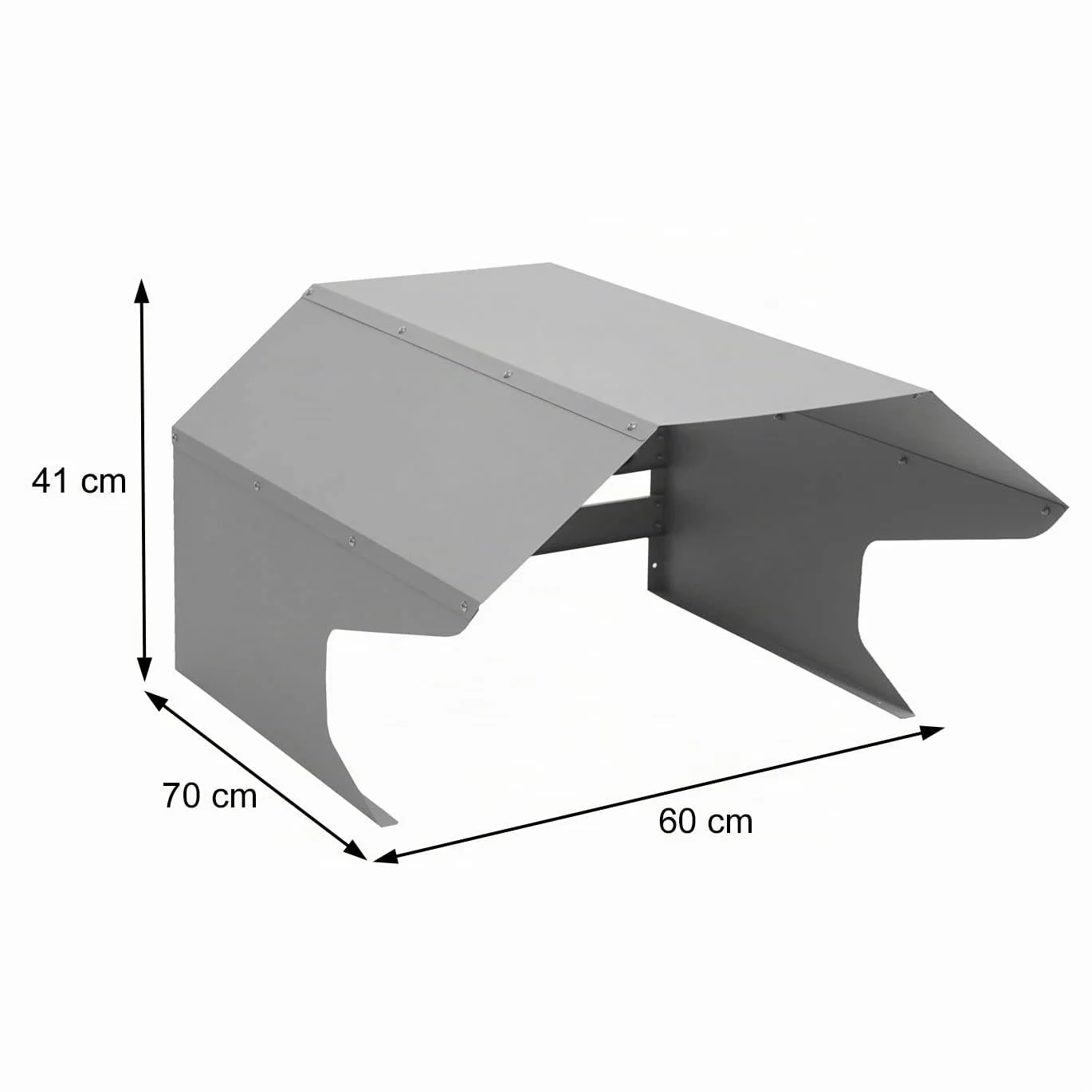 Garage pour Tondeuse HWC-L43, Toit Abri pour Tondeuse, métal 40x59x69cm - Gris