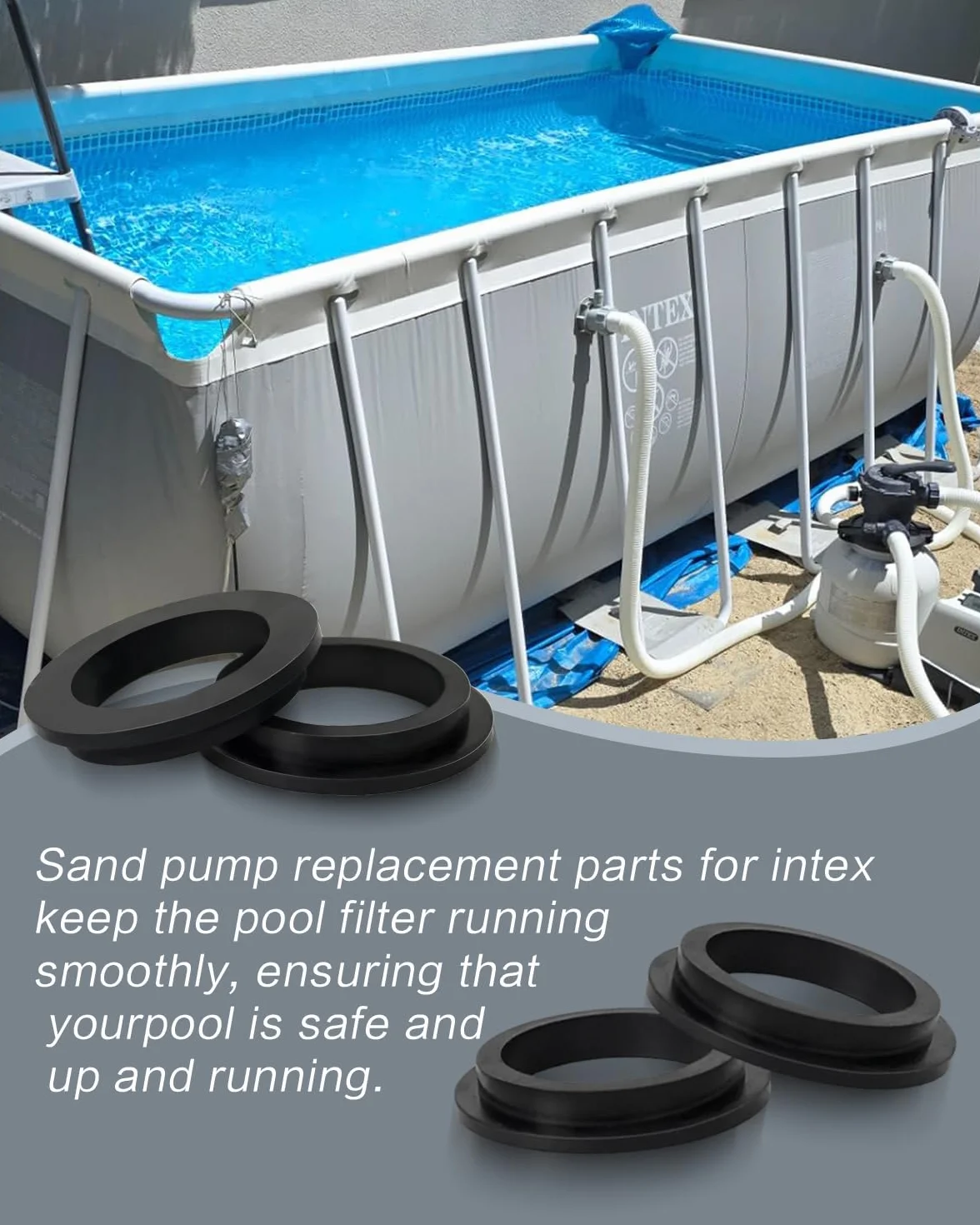 Joints Toriques en Caoutchouc pour Pompe Piscine Intex - Lot de 6