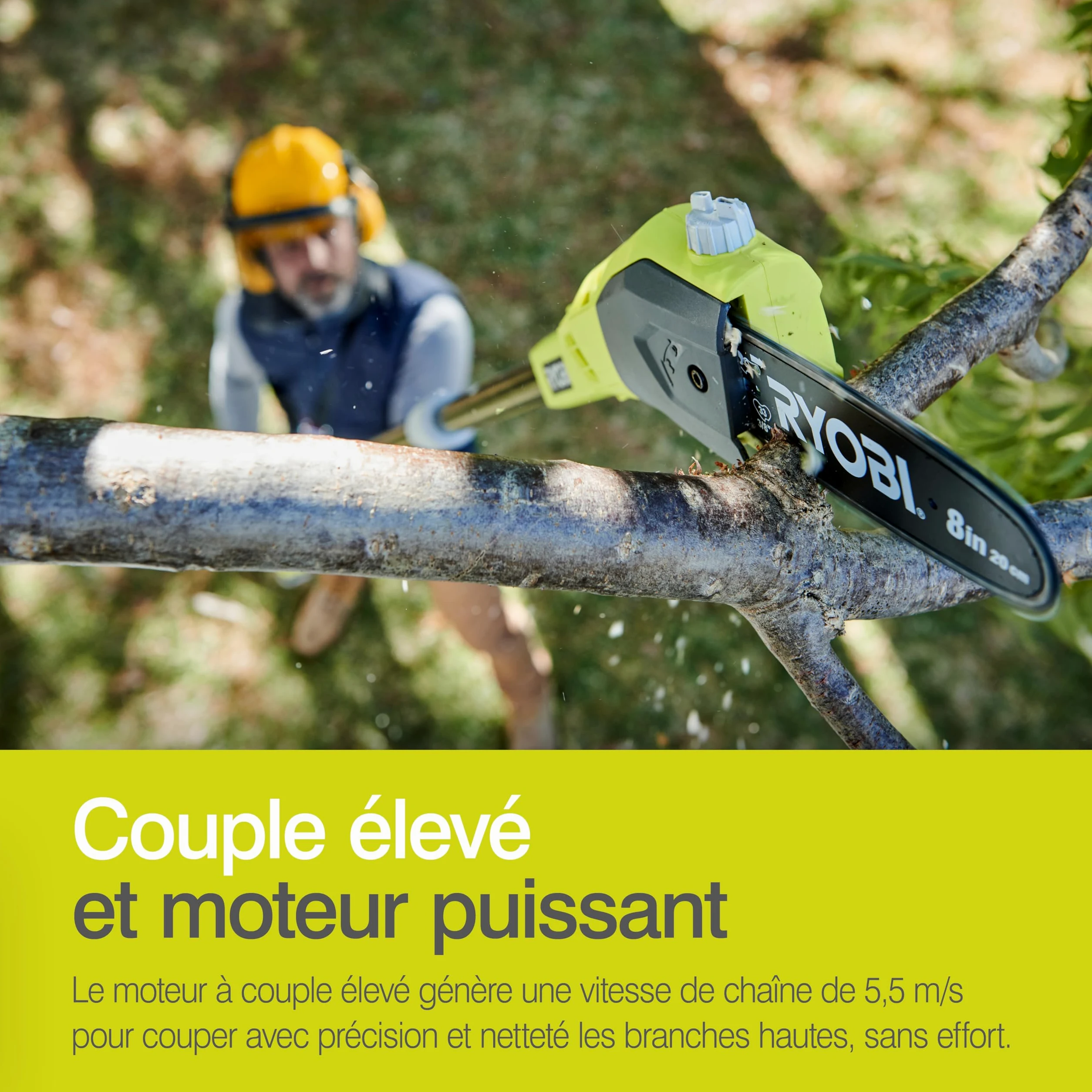 RYOBI - Elagueur sur perche 18 Volts ONE+™ (sans batterie) - OPP1820