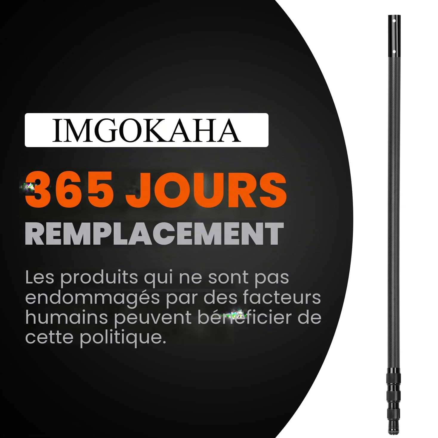 Perche télescopique de 4,6 m pour épuisette de Piscine, rallonge en Fibre de Carbone, réglable de 1,4 m à 4,6 m, pour Le Nettoyage des piscines et bassins de Jardin