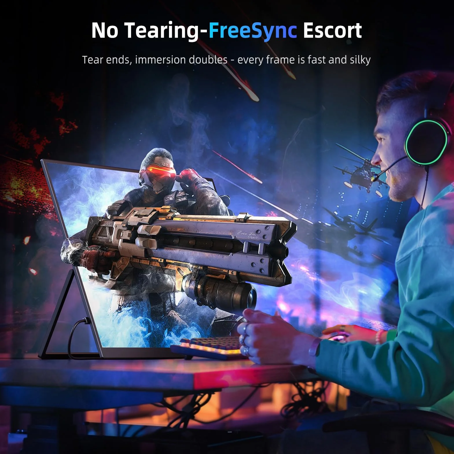 EVICIV Écran Portable 18,5 Pouces 120Hz 125% sRGB 1080P FHD FreeSync IPS Moniteur avec VESA & béquille