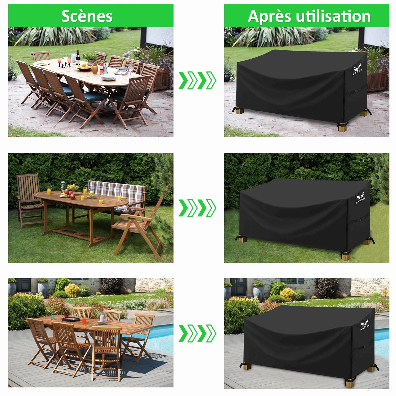 Housse Canapé Extérieur 600D Oxford Protection Anti-UV Banc Jardin 134x66x63/89cm