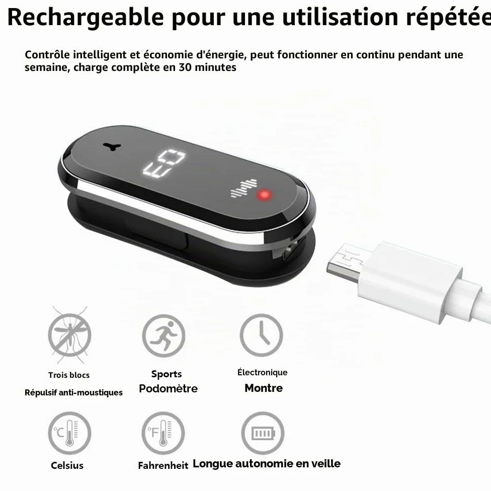 Bracelet anti-moustiques à ultrasons - Bracelet anti-moustiques électronique - Bracelet anti-moustiques anti-insectes sans danger pour les enfants, adultes, camping, randonnée, 2 pièces
