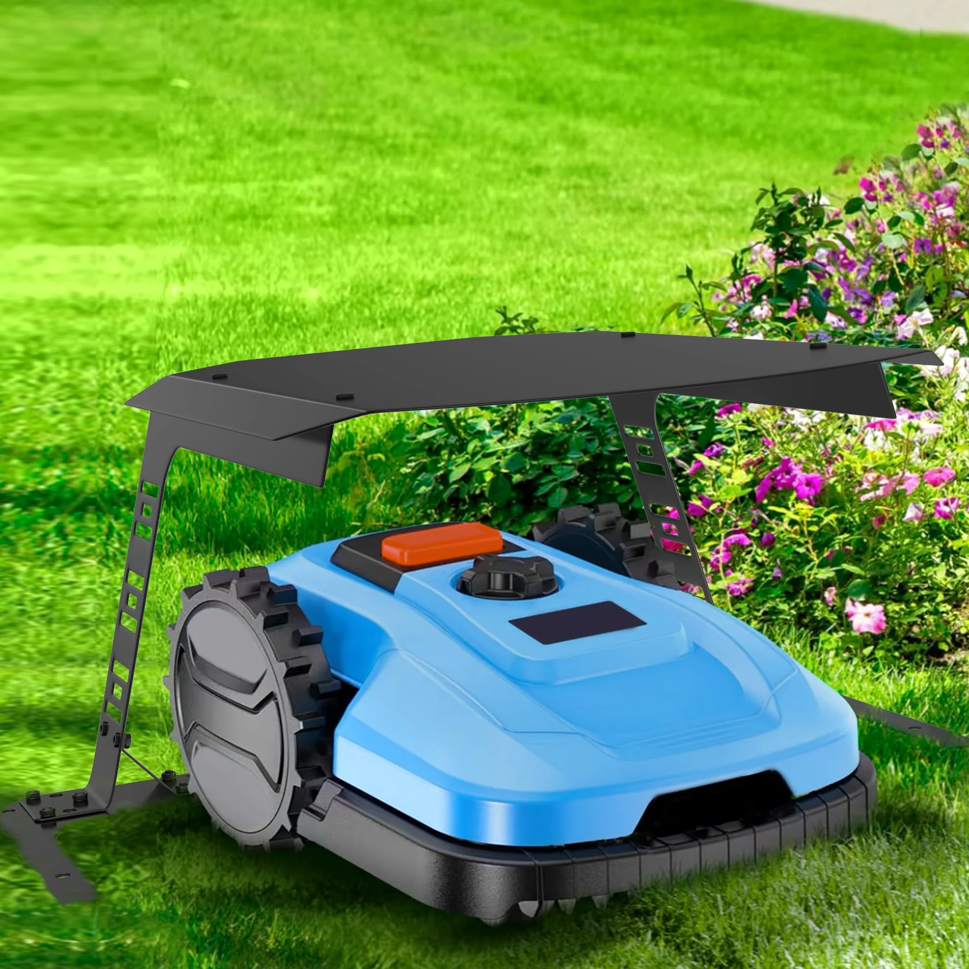 Garage pour robot tondeuse en métal anthracite 77 x 94 x 36 cm | La variante en acier inoxydable offre une utilisation à long terme, convient aux robots à gazon courants avec station de