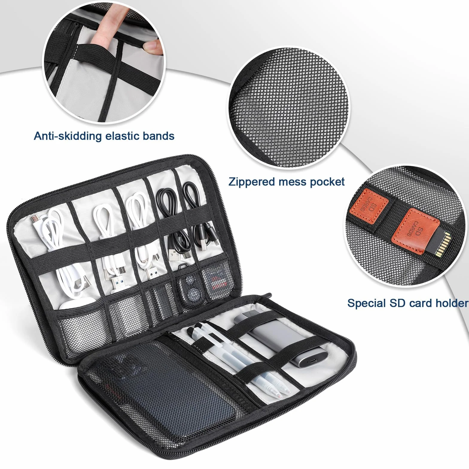 Cozary Sac de Rangement de Câbles, Organisateur d'Accessoires Électroniques pour Voyage