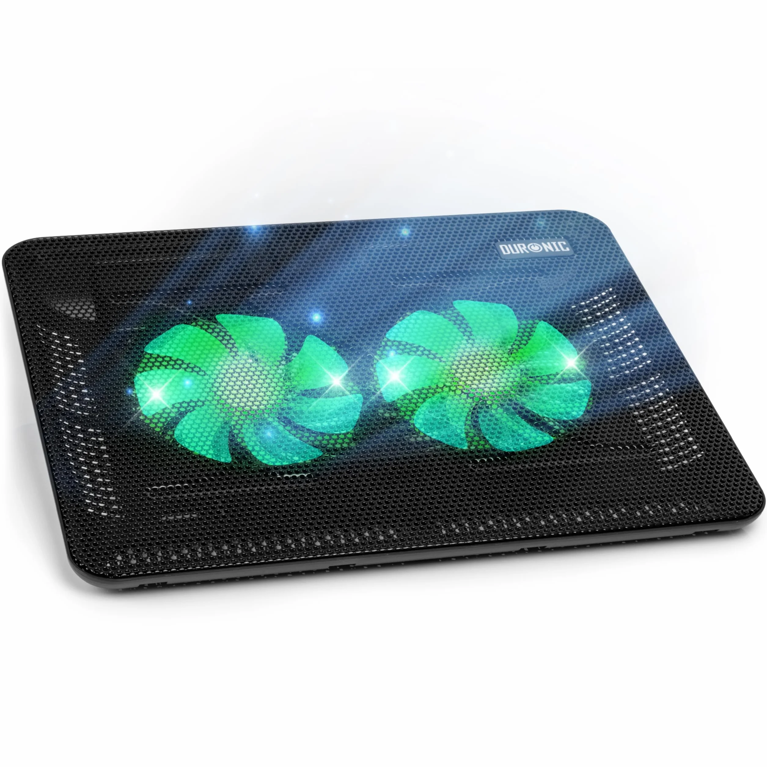 Duronic LC2 Refroidisseur Ordinateur Portable 2 Ventilateurs Tapis Laptop USB Hauteur Ajustable
