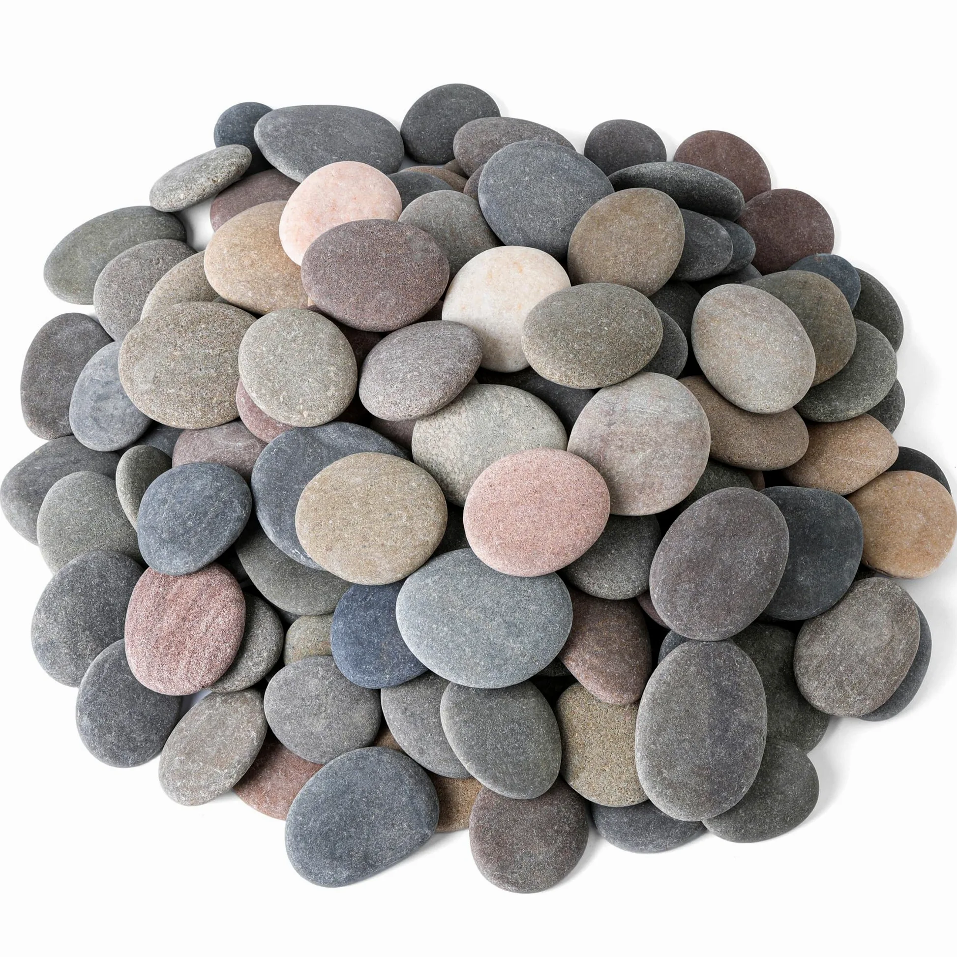 ROCART Lot de 100 grandes pierres de rivière naturelles lisses de 5,3 à 8,4 cm pour peinture, peinture plate et pierres artisanales pour arts, roches de gentillesse, projets de jardin et de salle de