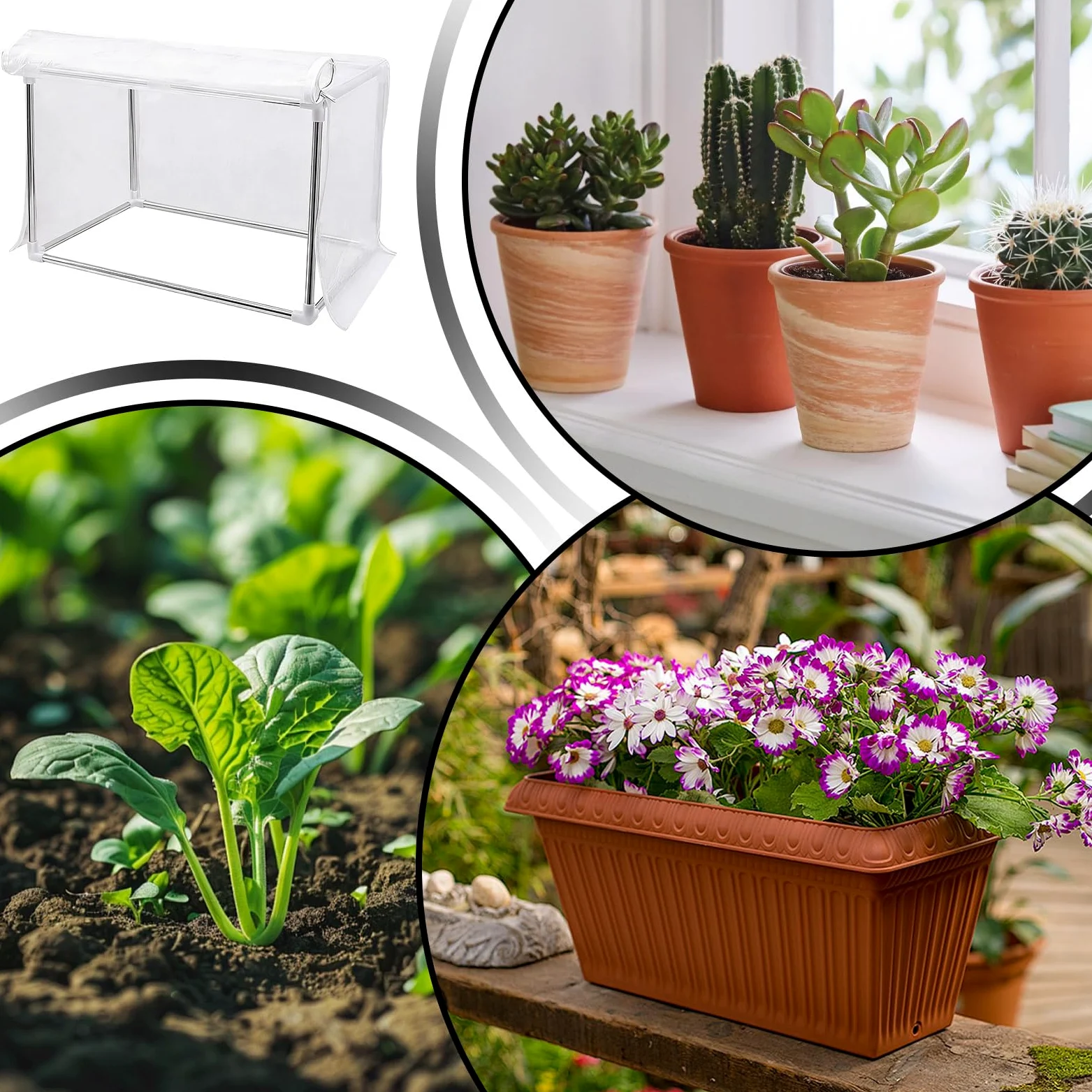 Serre d'Interieur Housse de Protection pour 60x30x30 cm | Serre De Patio pour Table, Jardin, Terrasse, Fenêtre, Hiver et Intérieur