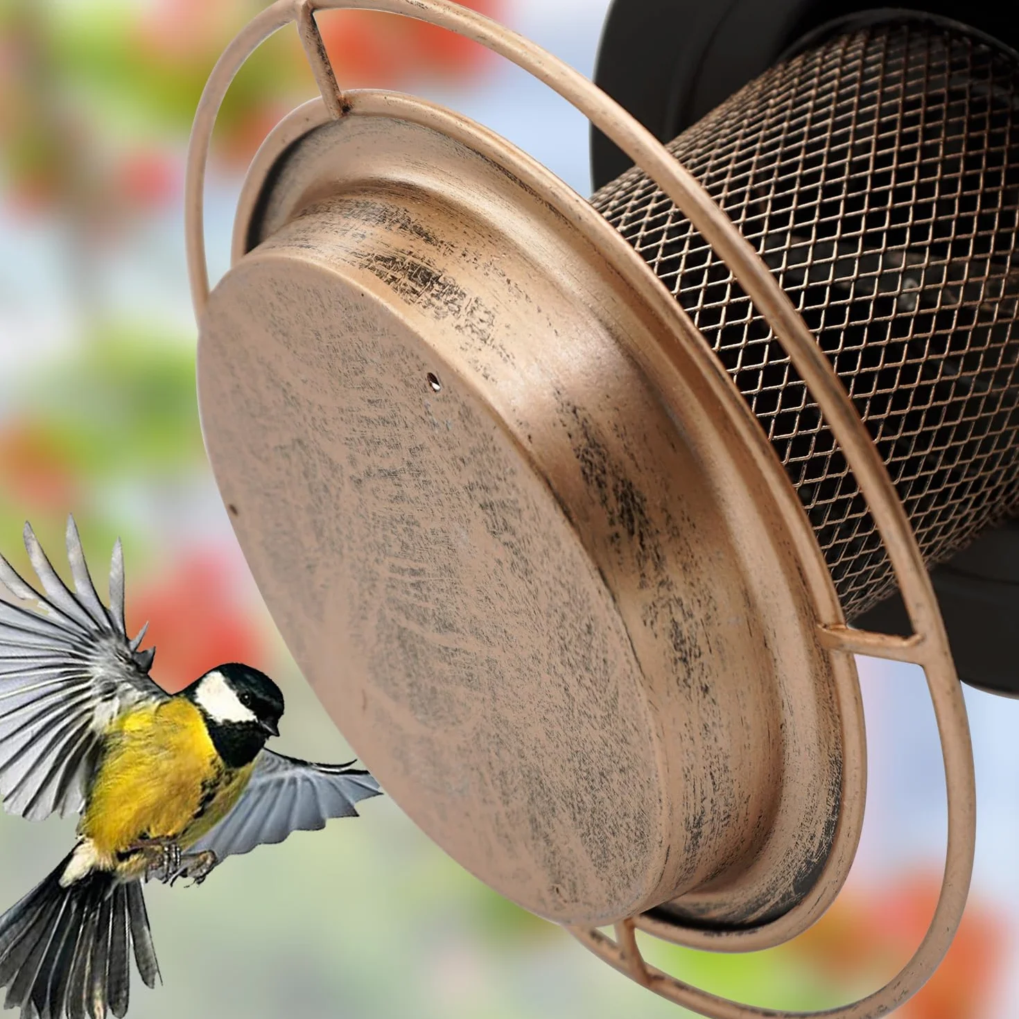 Mangeoire à Oiseaux en métal Suspendue pour Jardin