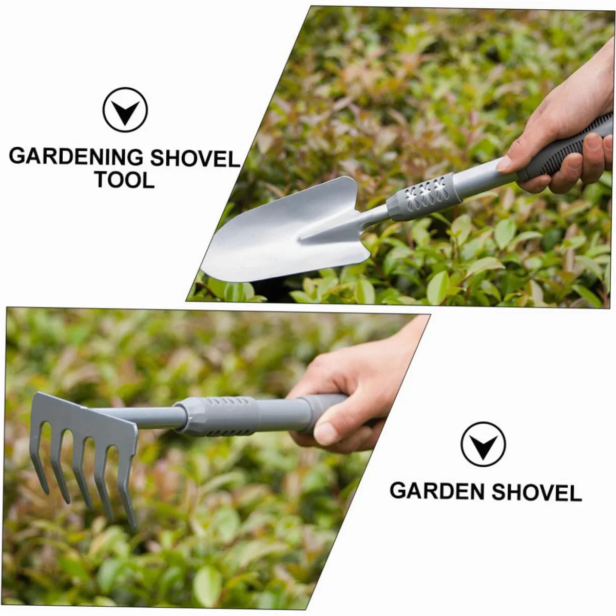 Toyvian Kit Outils Jardinage 3 Pièces en Acier et PVC, Pelle à Planter, Creuser et Désherber, pour Jardinage Intérieur, Transplantation et Ameublissement du Sol