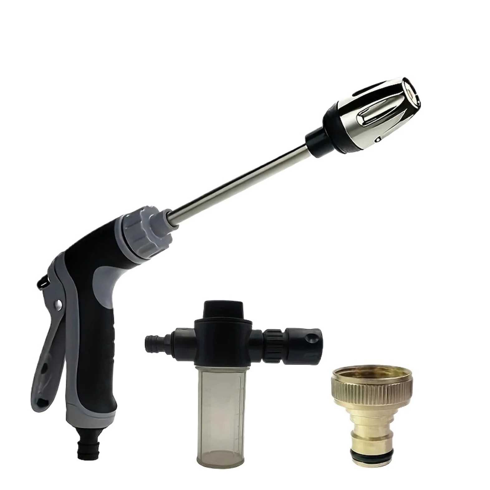 Pistolet d'arrosage avec embout multi-jets, Buse de mousse d'eau jardin haute pression portable, 360 pourriture, for voiture/maison/jardin - 1/ensemble(Water Set)