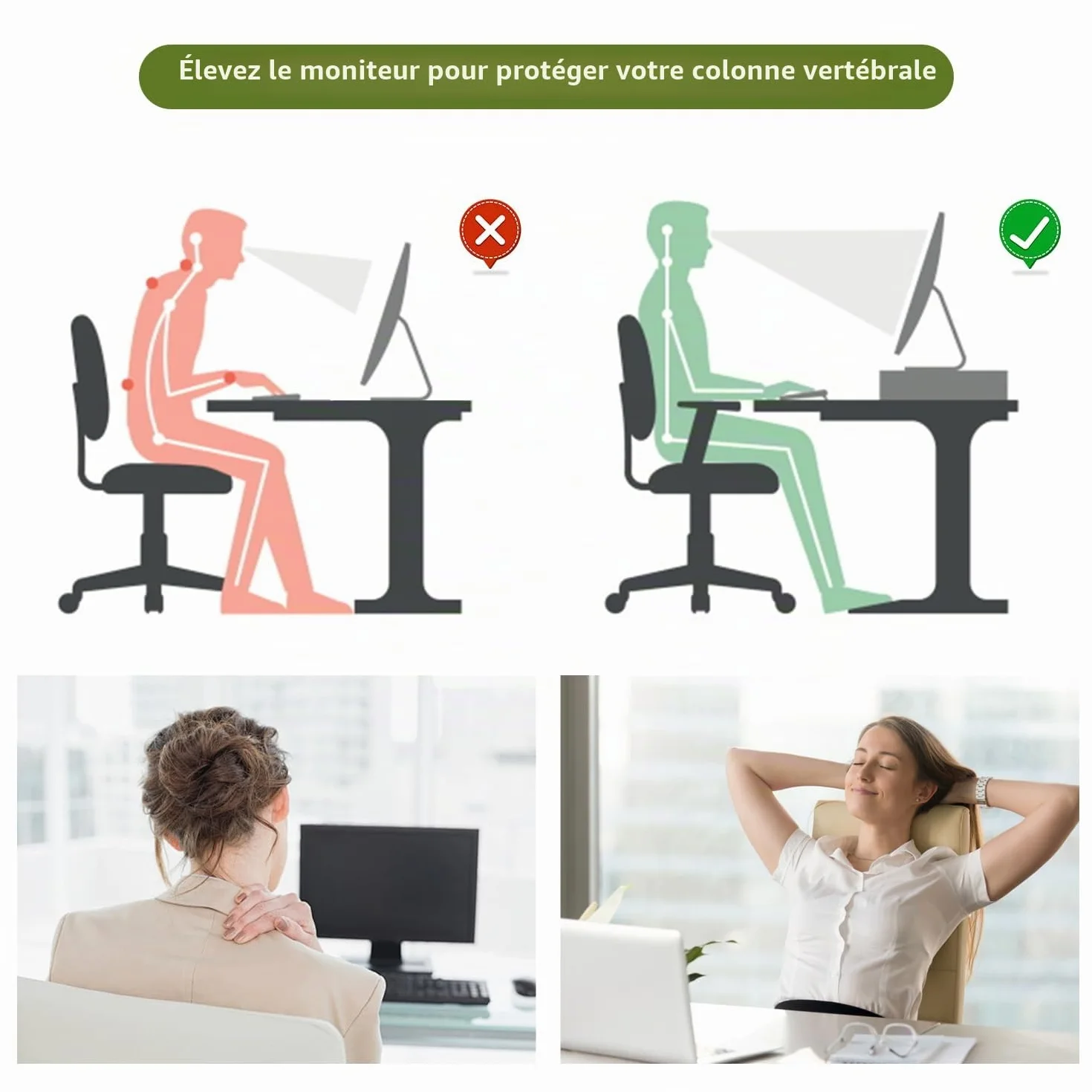 Gianotter Support de Moniteur avec Tiroir et Porte-stylos, Organisateur de Bureau Violet