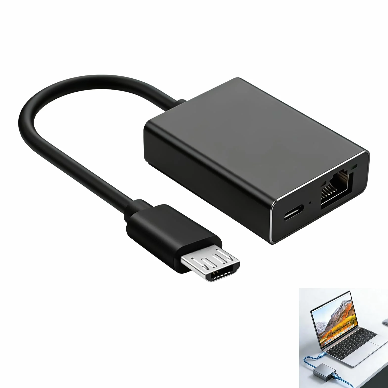 Adaptateur Ethernet pour Fire TV Stick, RJ45 Micro USB, Compatible Chromecast Google Home