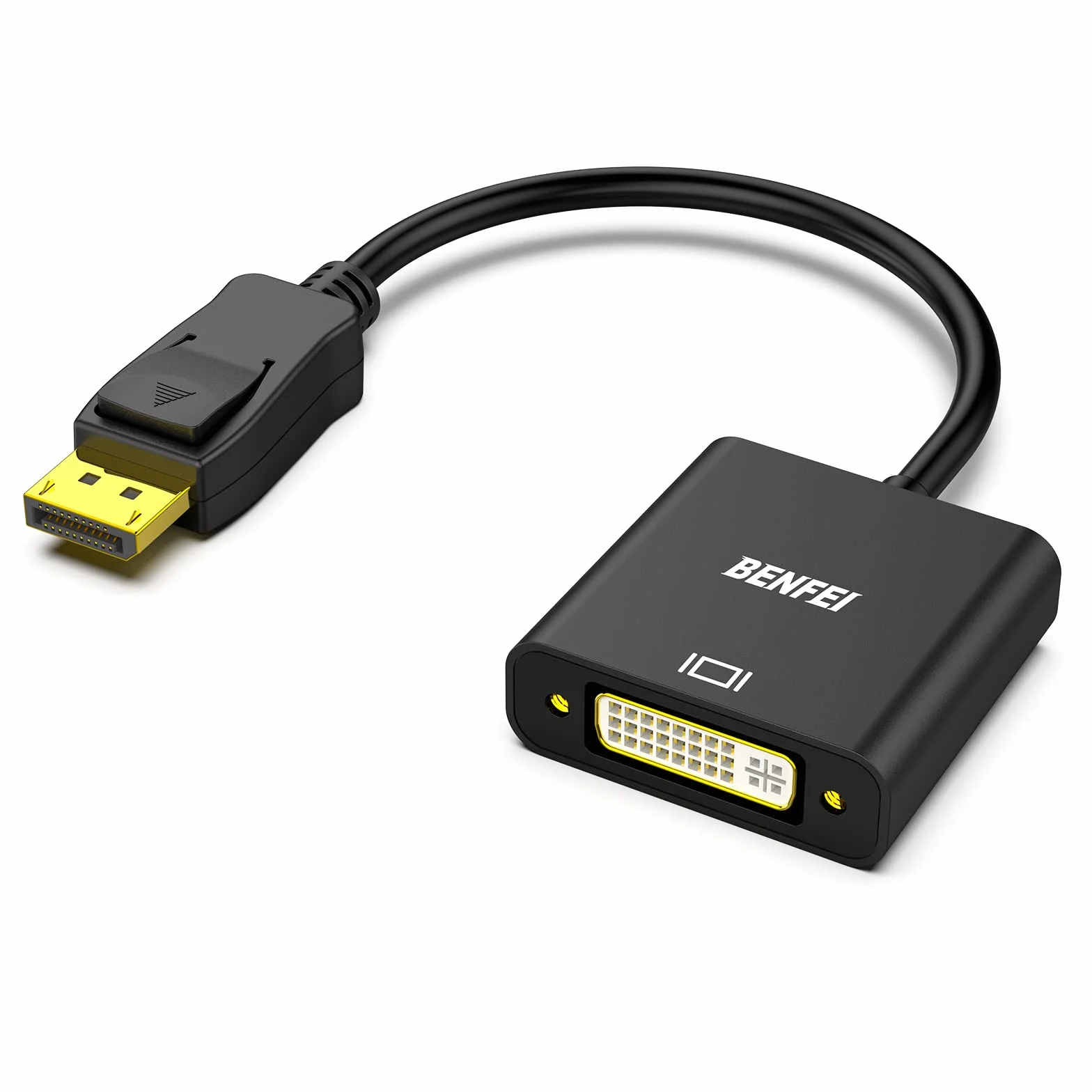 BENFEI Adaptateur DisplayPort vers DVI-D mâle vers Femelle Noir Compatible Lenovo Dell HP