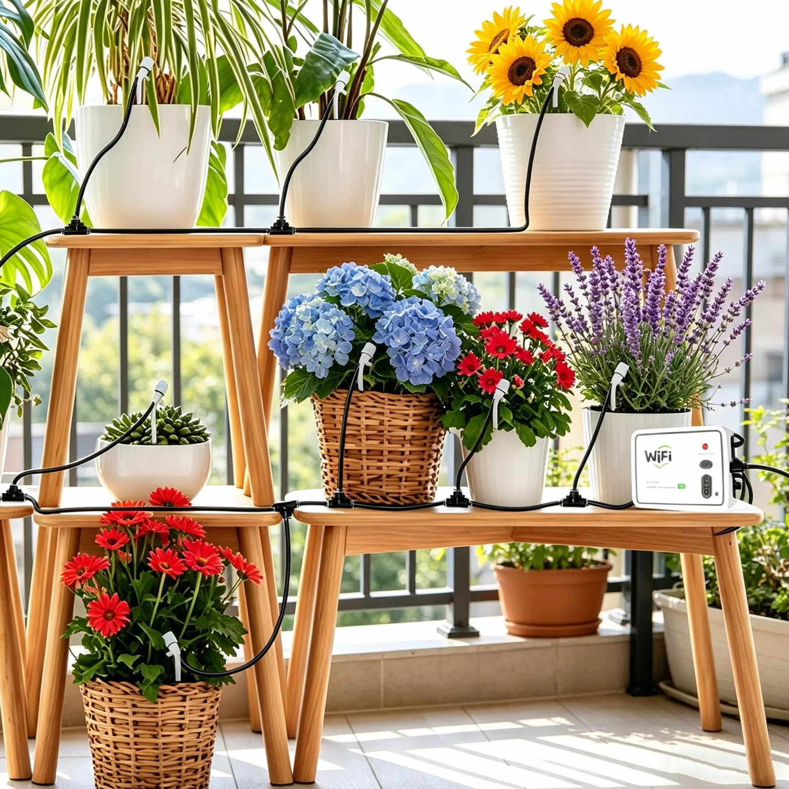 Système D'arrosage Automatique Wifi Pour Plantes D'intérieur Système D'arrosage Goutte à Goutte Intelligent à Double Pompe Contrôlable via App Ensemble D'arrosage Goutte à Goutte Réglable