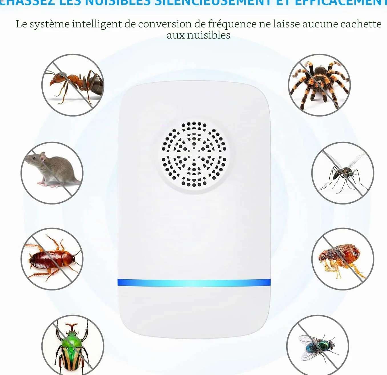 Répulsif Ultrasonique pour Souris 4Pack,Anti-Rats,Silencieux,Non-Toxique, Efficace Contre Les Souris et Les Rats,sans Radiation Répulsif à Ultrasons Anti Rongeurs