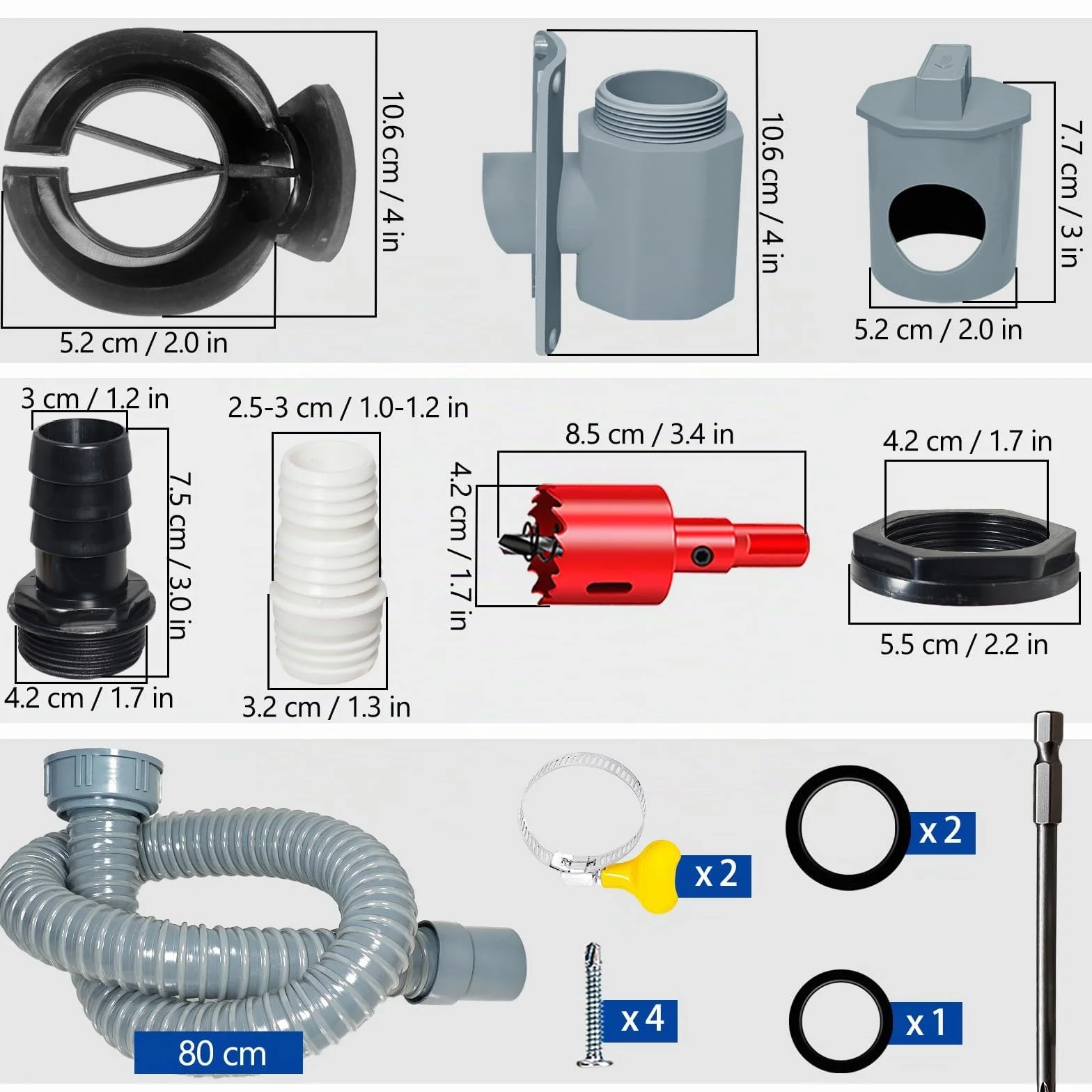 Récupérateur Eau de Pluie pour Tuyau de Descente Ø 90-110mm, Toitures Jusqu'à 80 m²