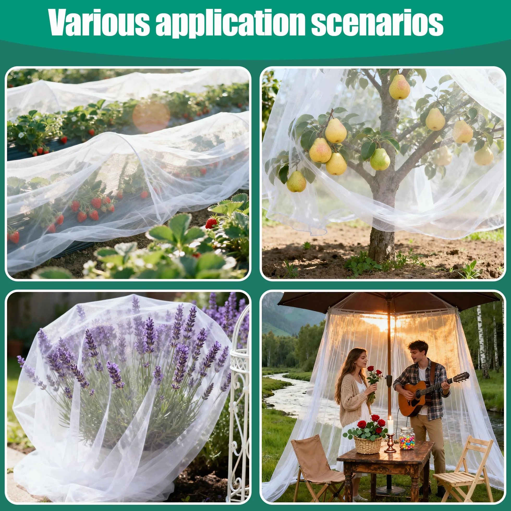 Filet Anti Insecte pour Potager Protection Légumes Fruits Fleurs 2.5 x 10m