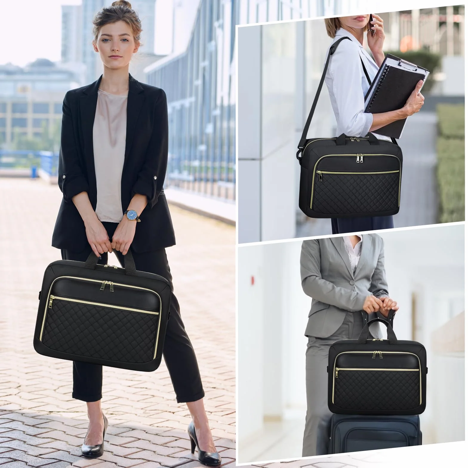 NEWHEY Sacoche Ordinateur Portable Femme 17.3 Pouces Housse Imperméable Bandoulière