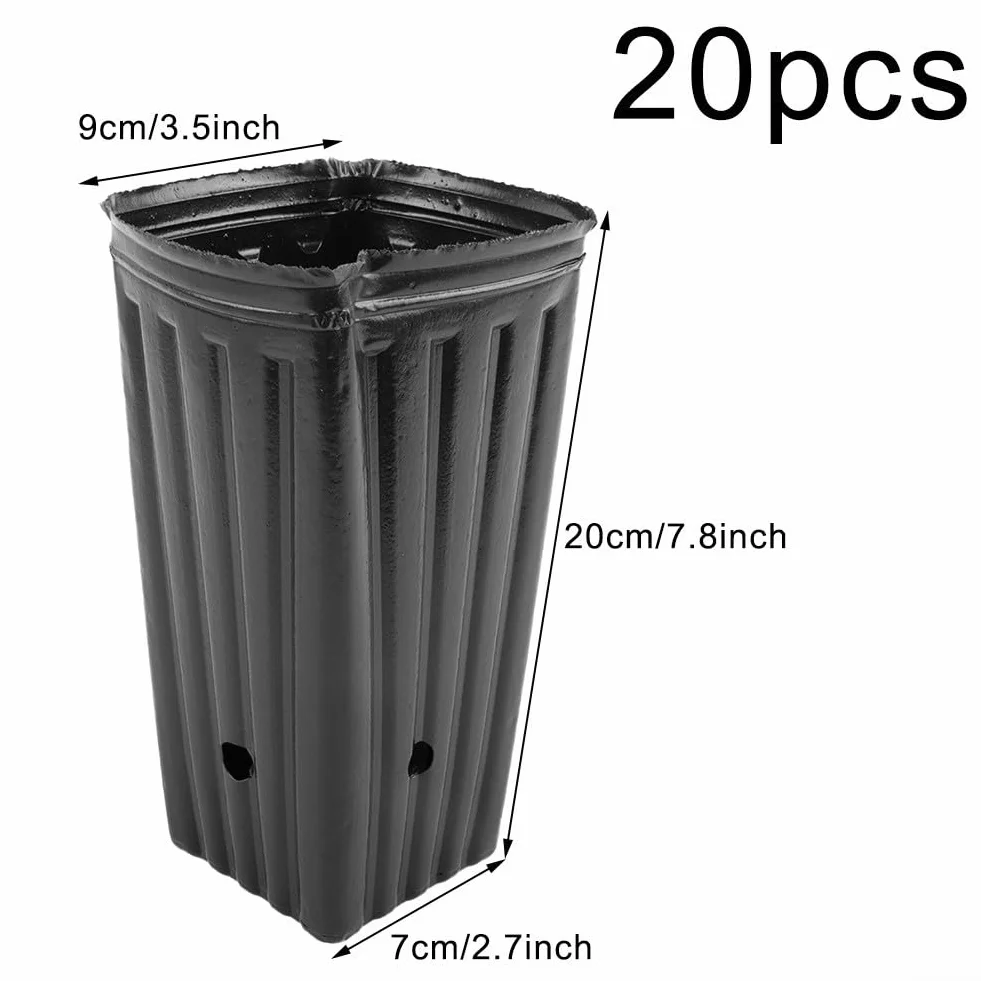 Pots profonds en plastique pour arbres avec drainage Lot de 20
