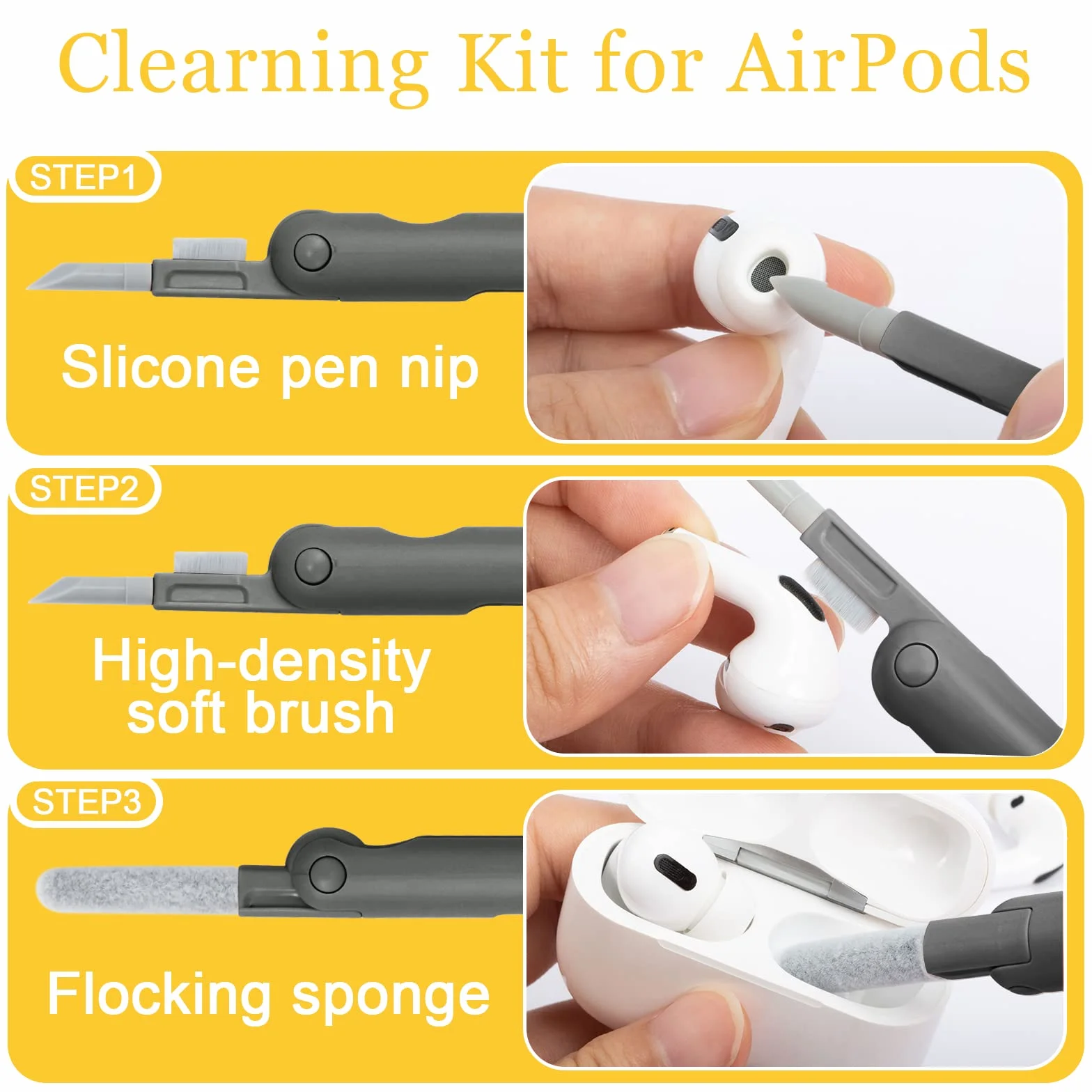 Kit de Nettoyage pour écran d'ordinateur Portable, Airpods Pro, MacBook, iPad, iPhone, iPod - Outil de Nettoyage pour écran PC, TV, téléphone