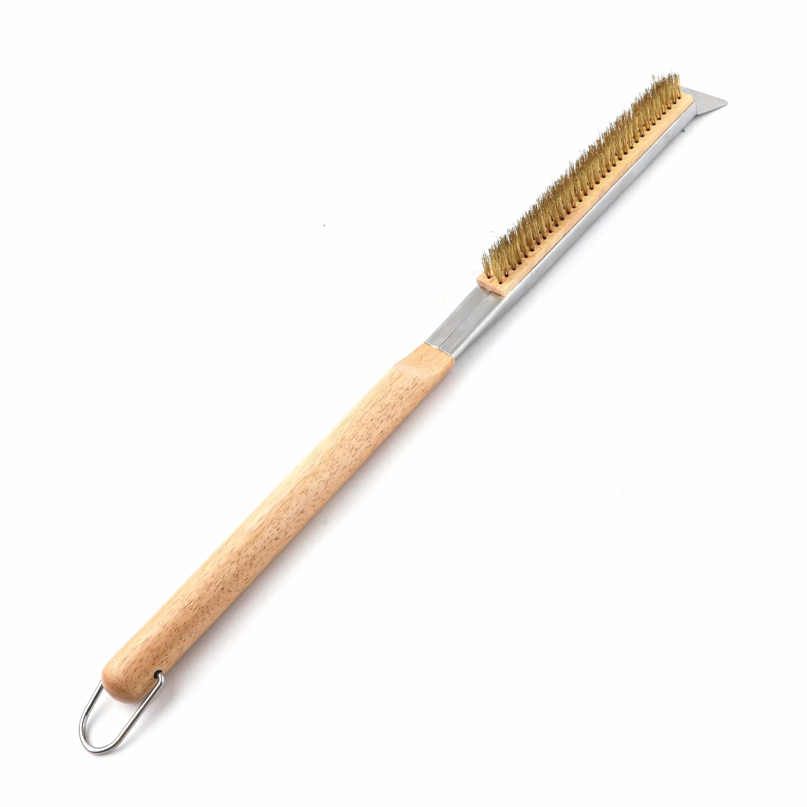 Brosse pour Four à Pizza avec Grattoir, Manche Long 55,5cm, Nettoyage en Laiton