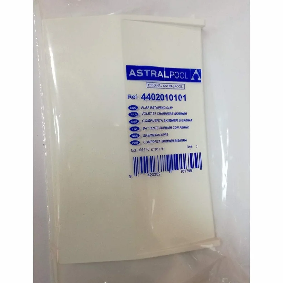 AstralPool Porte skimmer à charnière blanche pièce de rechange originale 15 litres 19,5 x 13,5 cm