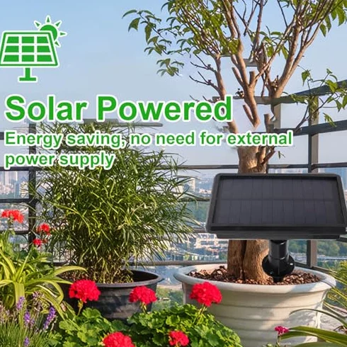 banapoy Kit D'irrigation Solaire Goutte à Goutte, Système D'arrosage Automatique Intelligent avec 2 Pompes 20Pots, Dispositif D'arrosage Balcon Intérieur Jardin Bureau Vacances