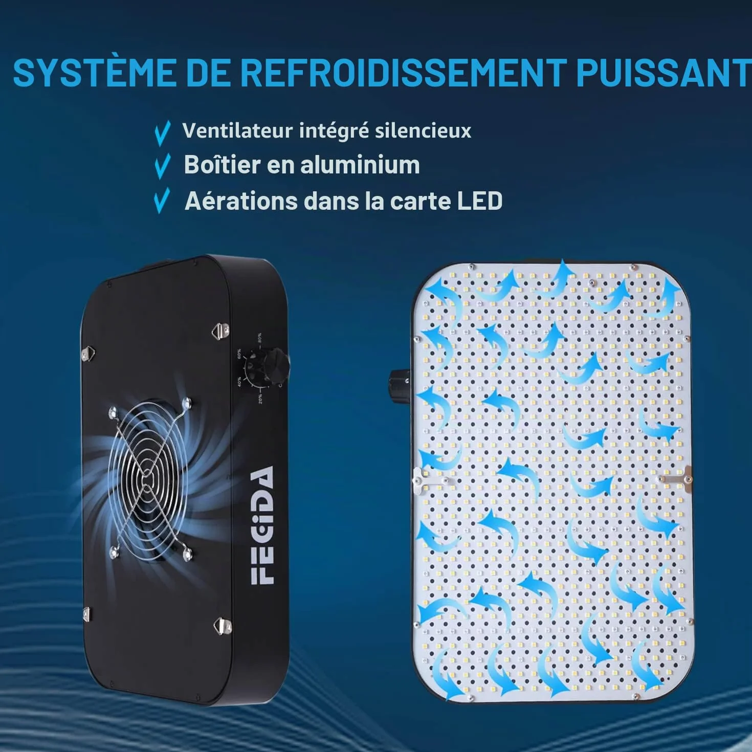 FECiDA Dimmable LED Grow Light 12000 Lumen 130W Full Spectrum for Indoor Plants