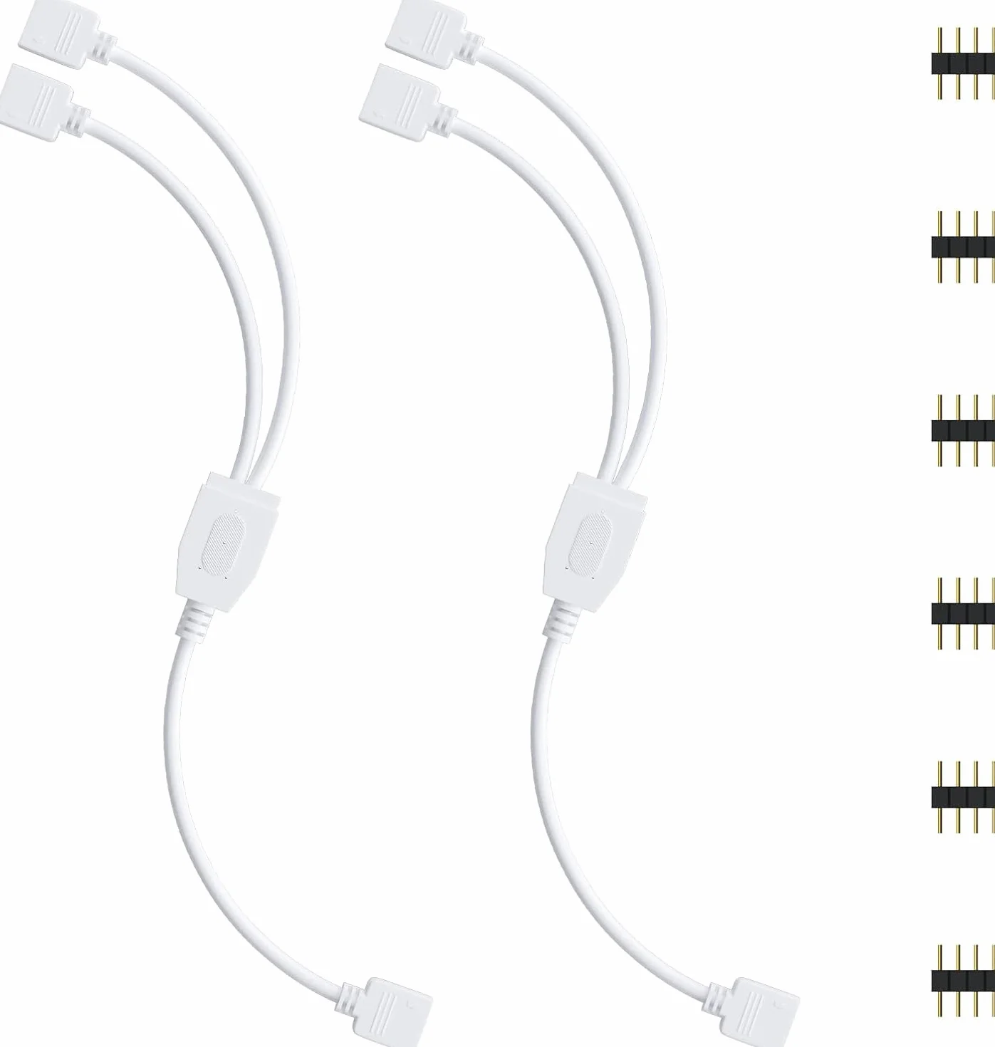 REDTRON Kit de connecteurs pour ruban LED 4 Broches Diviseur 1 à 2 Câble Accessoires DIY 5050 3528 2835