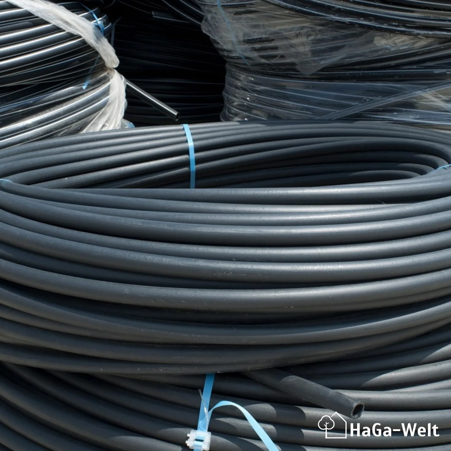 Tube PE HaGa noir 25mm x 1,5mm 10m pour irrigation jardin