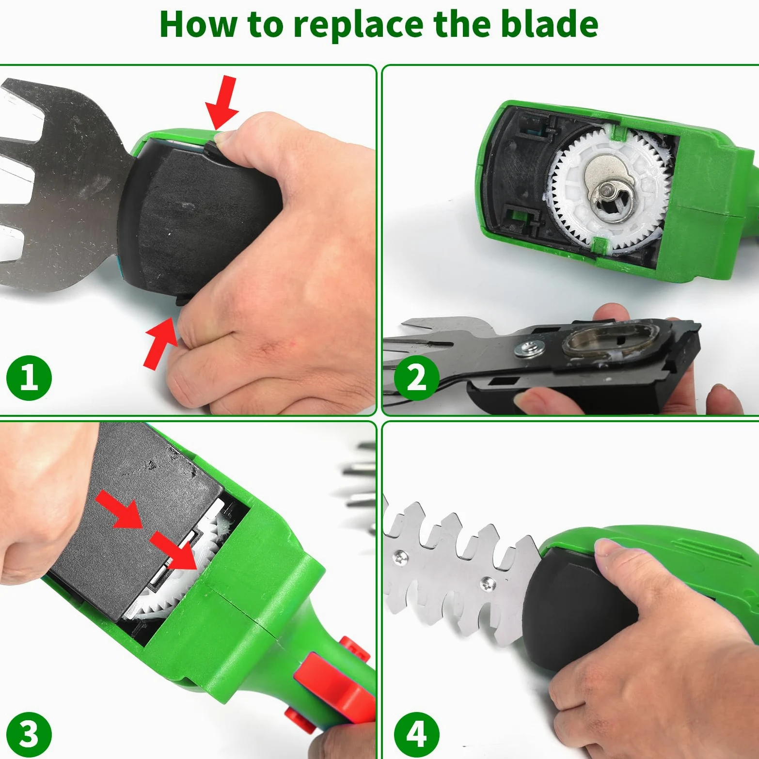 2 en 1 Cisaille à Gazon sans Fil, Taille-haie Électrique Rechargeable Désherbeur D'arbustes Désherbeur Outils De Jardinage Interface EU Type-C