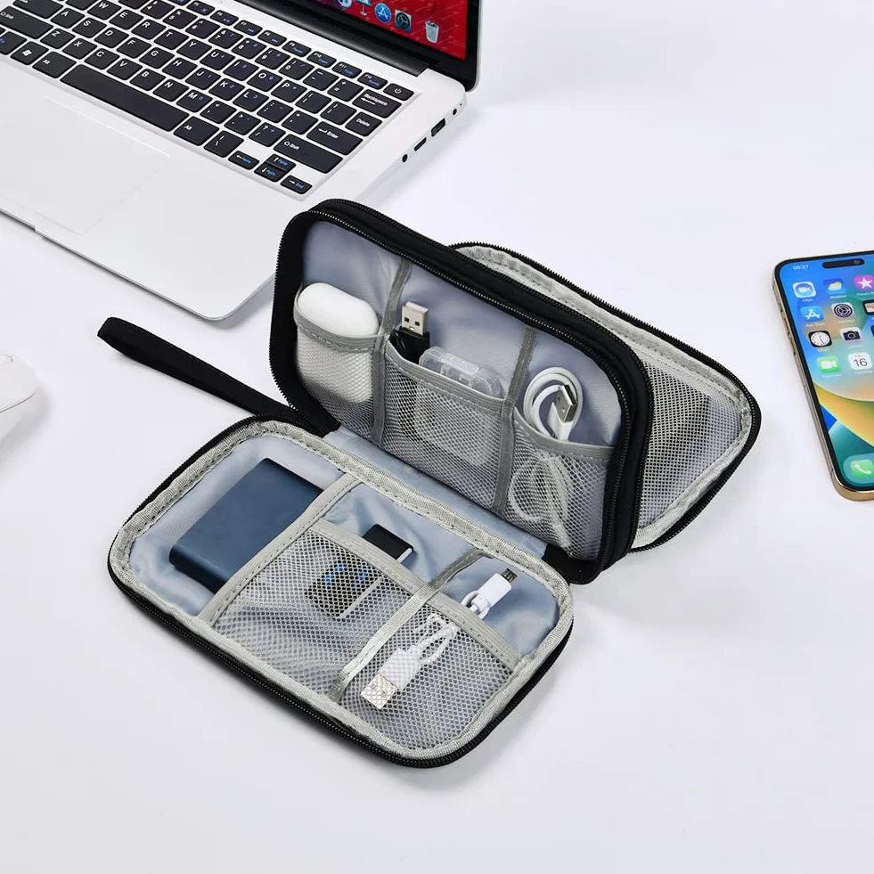 Etui Disque Dur Externe Étanche Sac de Câble de Voyage Grande Capacité Antichoc Portable Organisateur