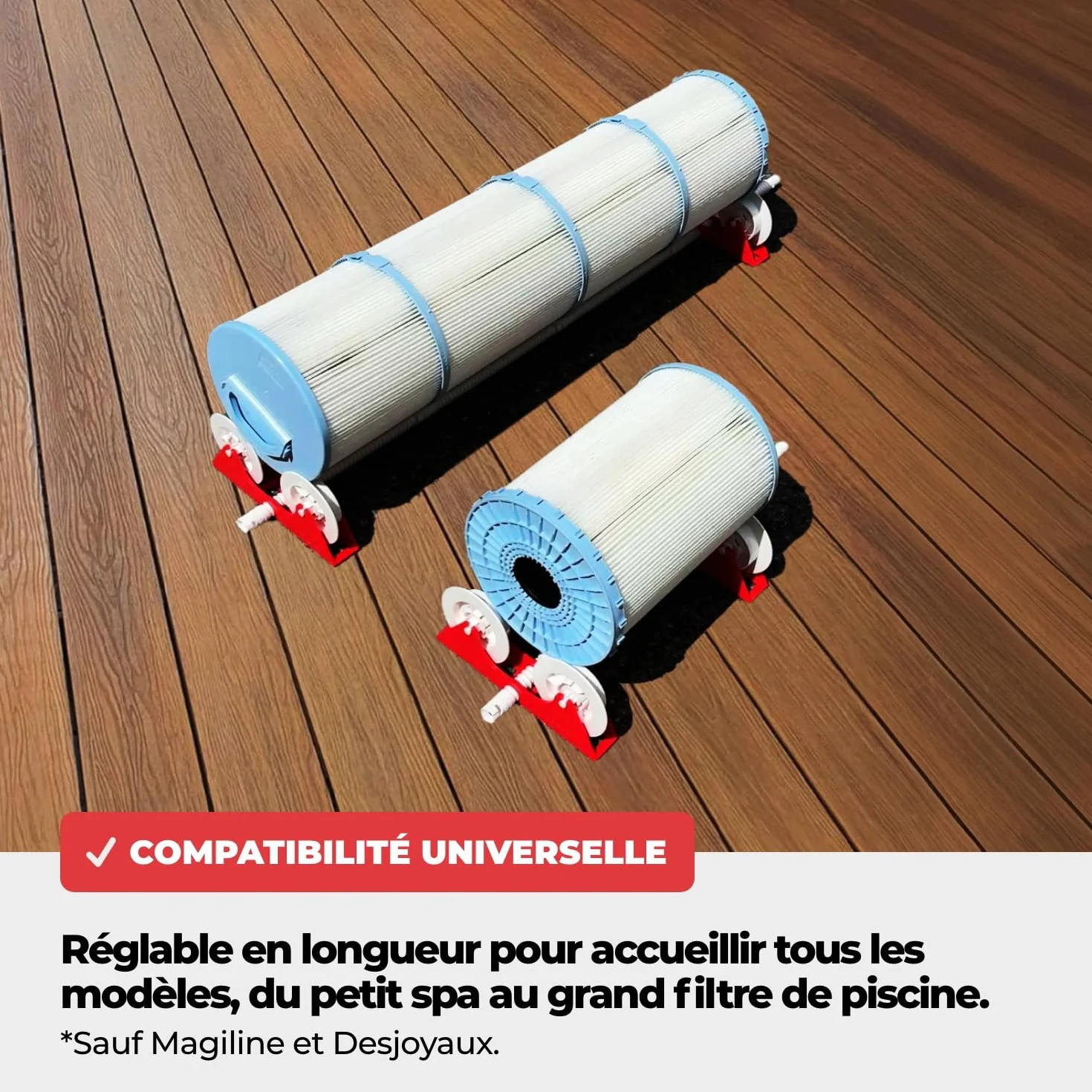 NODI Roller Nettoyeur de Filtre Piscine Rotatif | Nettoyage Cartouche 1 Min | Économise 90% d'Eau | Compatible Toutes Cartouches